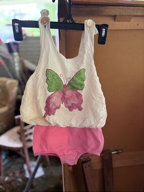 Girls Butterfly Tank + Pink Bottoms